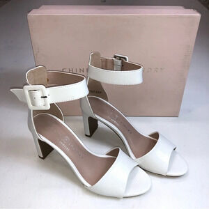 Chinese Laundry Women's Raisie Heeled Sandal in White Lizard